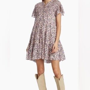Isabel Etoile Marant purple and pink patterned flowy dress